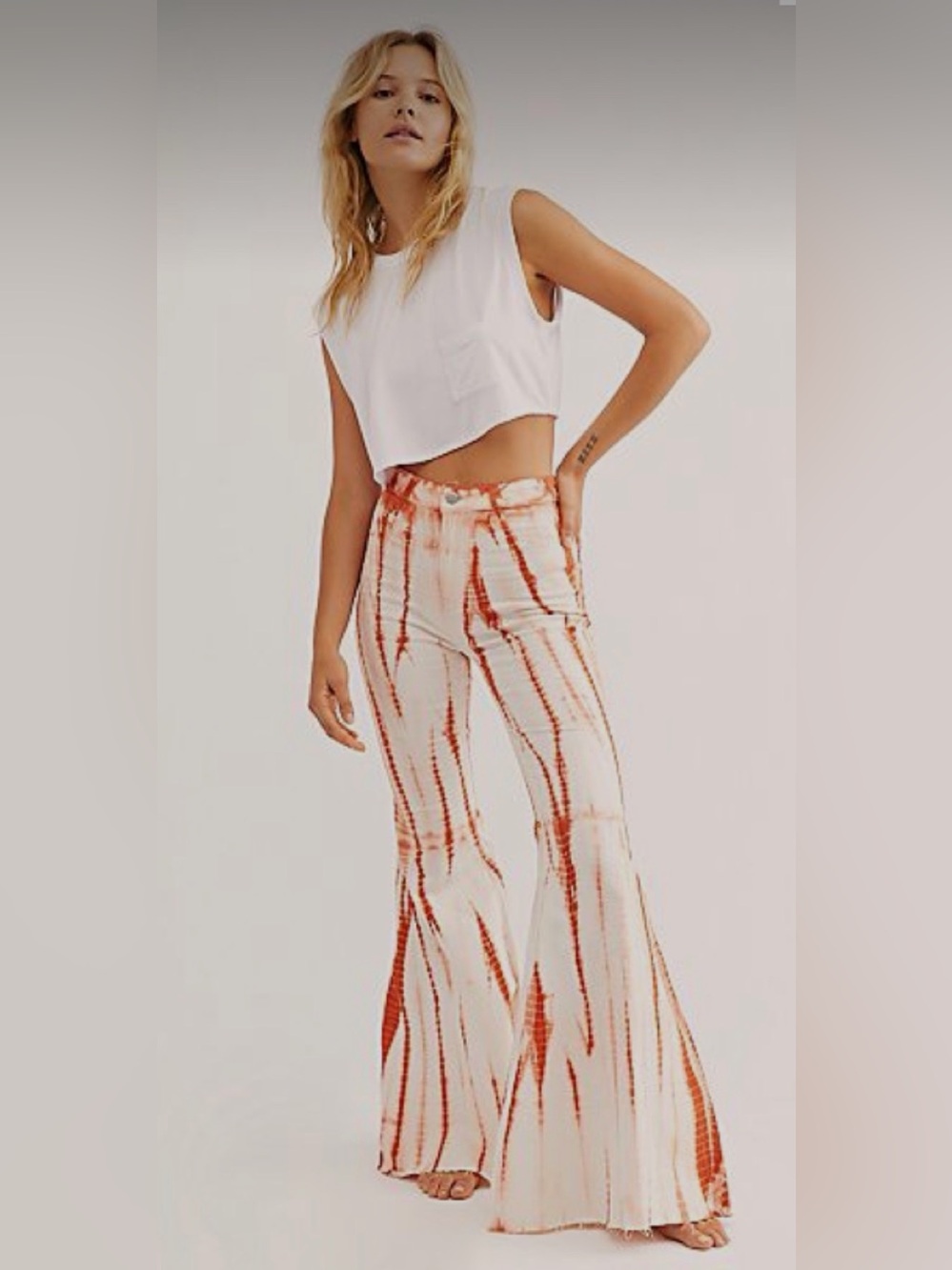 Free People Just Float On Tequila Sunrise Flare Pants